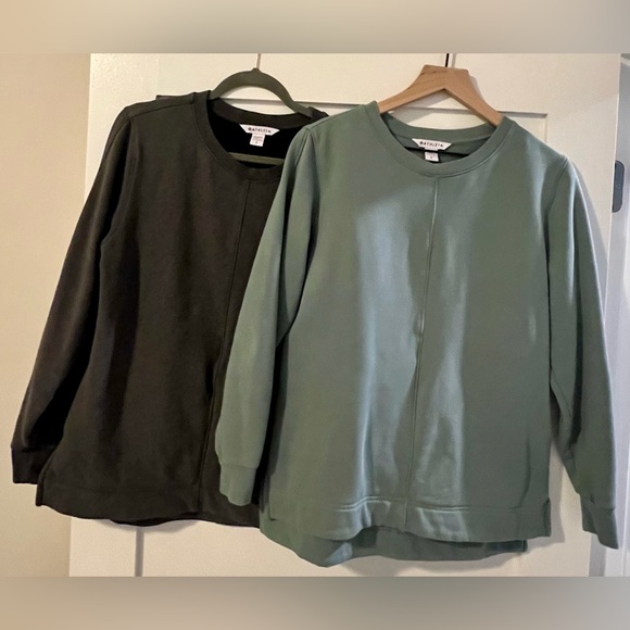 Athleta 2 Sweatshirts with zipper pockets - Green and Grey - Size Small - Picture 1 of 7